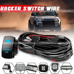 Wiring Harness Kit Rocker Switch Relay Fuse for LED Light Bar ON/OFF Switch 5Pin - Foto 1 di 10