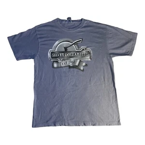 Vintage Silver Dollar City Est. 1960 Blue Gray T-Shirt Size L Visions Resort - Picture 1 of 1
