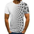 Übergroßes Kurzärmliges Herren-T-Shirt O-Ausschnitt 3D-Druck Abstrakt Harajuk