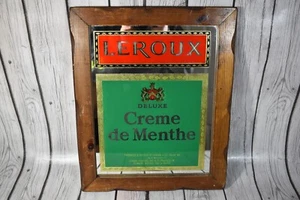 Rare Vintage Leroux Creme De Menthe Sign Mirror - Picture 1 of 11