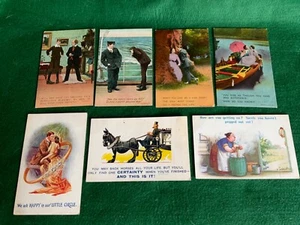 7 x Bamforth Comic 1. Weltkrieg Postkarten - Bild 1 von 3
