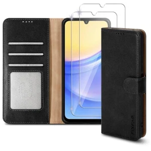 For Motorola Moto G75 5G Case Leather Wallet Flip Phone Cover & 2 X Screen Glass - Picture 1 of 21