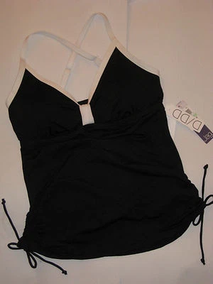 Camiseta Tankini JAG Convertible Correas Ajustables 34D/DD Blanco y Negro Foto 1 de 3