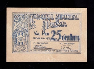 F.C. PREMIA (BARCELONA) , 25 CÈNTIMS , S/C- , MANCHITA DE ÓXIDO . - Picture 1 of 2