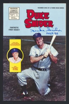 DUKE SNIDER SIGNED Magnum Comics Bio Comic (d.2011) HOF 1955 1959 Dodgers - Image 1 of 3