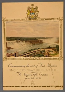 1939 Royal Visit Niagara Falls King George VI & Queen Elizabeth Souvenir - Picture 1 of 3