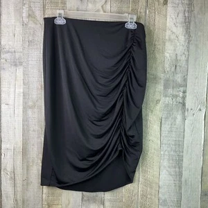 bar lll Size XL Ruched Black Slinky Skirt - Picture 1 of 5