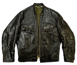SEARS Café Racer Motociclista Moto Harley Cuero Chaqueta Marrón 48 M - Imagen 1 de 4