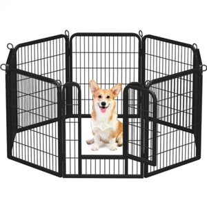 31.5�� Tall Dog Playpen Panels, 8 Panels Dog Playpen,Outdoor Indoor Fence w/Door - Picture 1 of 12