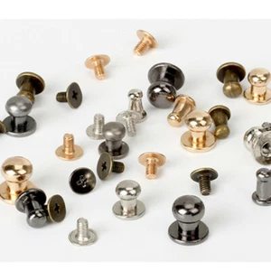 Alloy Round Head Stud Screwback Leather Craft Bag Screw Nail Rivet 50Pcs - Picture 1 of 7