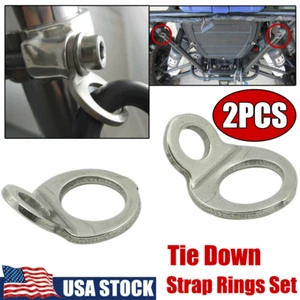 Tie-Down Tie Down Strap Rings Set For Motorcycle Dirt Bike ATV UTV Stainless USA - Foto 1 di 8