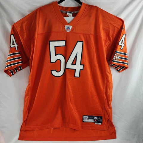 Vtg Reebok NFL Chicago Bears  Brian Urlacher 54 Jersey Size 2XL Length +2 Orange Cover