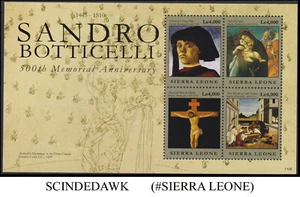SIERRA LEONE - 2011 500th MEMORIAL ANNIVERSARY OF SANDRO BOTTICELLI MIN/SHT MNH - Picture 1 of 1