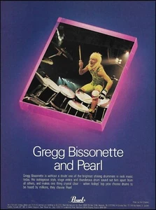 Gregg Bissonette (David Lee Roth Band) 1988 Pearl Drums anuncio 8 x 11 anuncio - Imagen 1 de 3