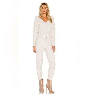 CENTRAL PARK WEST Juniper Knit Jumpsuit in Oatmeal SIZE SMALL Cozy Comfy - Image 1 of 4