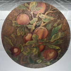 Targa da parete frutta bruciata legno vintage colorata a mano 16" - Foto 1 di 4