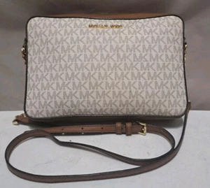 Michael Kors Jet Set East West Saffiano Leder Umhängetasche Handtasche Vanille - Bild 1 von 11