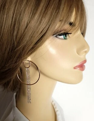 Pendientes BCBGeneration tono dorado aro borla redonda pedrería joyería perforada Foto 1 de 4