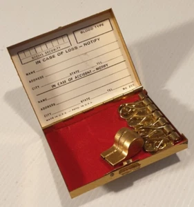 MESH TOP Rare Vintage 1950s Brass Compact Key Caddy Box Purse Case Made in USA. - Picture 1 of 7