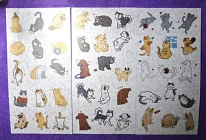 Cats Stickers, Planets Stickers, 3 Sheets, a lot of stickers, Washi paper - Picture 1 of 13