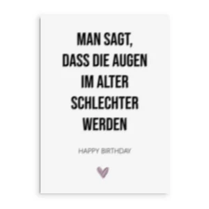 Geburtstagskarte schlechte Augen im Alter Postkarte Geburtstag lustig - Picture 1 of 4