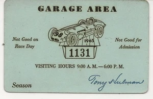 Indianapolis Motor Speedway 1963 paso de área de garaje - Imagen 1 de 2