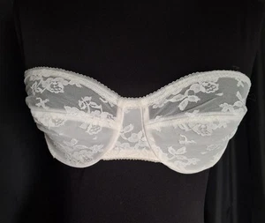 VTG Lady Marlene 40s 50s White Lace Strapless Bra Sz. 34B pin up lingerie - Picture 1 of 5