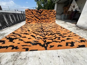 Hand-Tufted Wool Rug 9×12 ft - Nordic Knots Rust/Black Design, Handmade Area Rug - Picture 1 of 9
