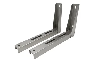 COPPIA Staffe mensole acciaio INOX per unità esterna condizionatore NO gommini - Foto 1 di 4