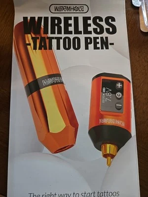 Kit de máquina de tatuaje de agujero de gusano bolígrafo batería inalámbrica motor giratorio tintas de color aguja Foto 1 de 4