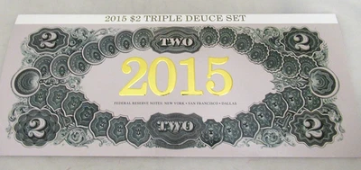2015 $2 Triple Deuce Set 2009 New York,San Francisco,2013 Dallas Matching Serial - Image 1 of 4