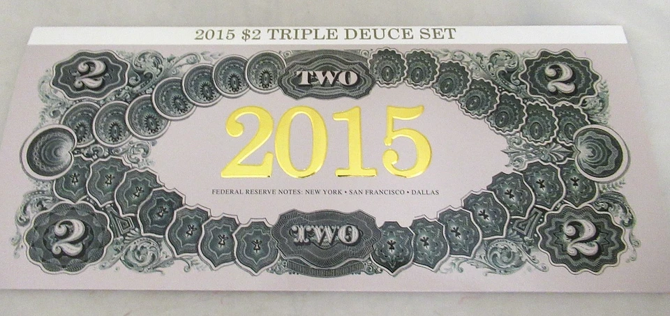 2015 $2 Triple Deuce Set 2009 New York,San Francisco,2013 Dallas Matching Serial - Image 1 of 4