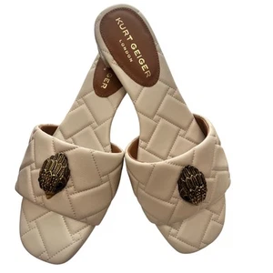 Kurt Geiger Beige Women Sandals Kensington Low Heel Size 41 US 10 - Picture 1 of 7
