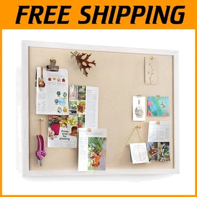 Large Cork Bulletin Board 23x18 - Wood Frame, Linen Surface - Image 1 of 4