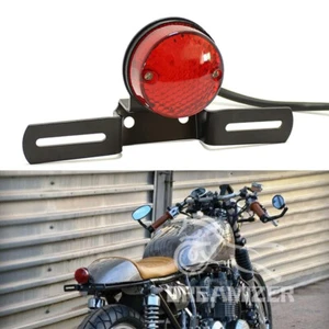 Motorcycle LED Tail Light Red Rear License Plate For Enduro Dirt Bike Cafe Racer - Picture 1 of 6