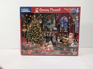 White Mountain 1000 Larger Pcs Jigsaw Puzzle Opening Presents 2021 Christmas NIB - Picture 1 of 6
