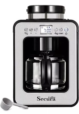 Secura Coffee Maker with Grinder, Programmable Grind and Brew Coffee