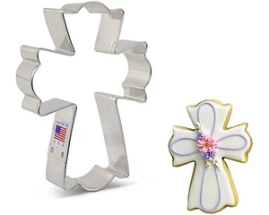 FANCY CROSS Metal Cookie Cutter - Ann Clark - 3.25 x 4.5 inches - Picture 1 of 1