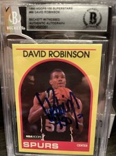 1989-90 David Robinson Signed Auto Hoops Superstars #88 RC Yellow Border Rare