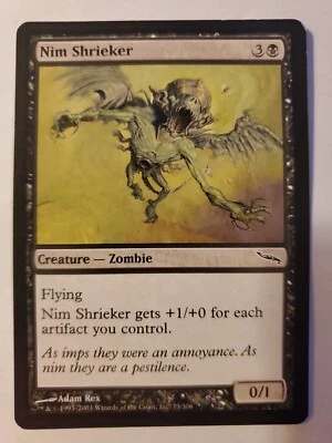 MTG Magic The Gathering Card Nim Shrieker Creature Zombie Black Mirrodin 2003  - Image 1 of 2