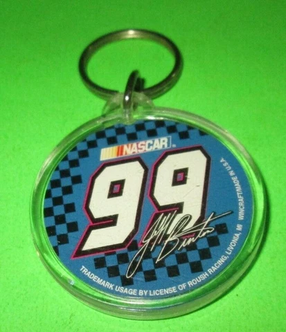 VINTAGE RACING KEYCHAIN NASCAR NUMBER 99 SIGNATURE JEFF BURTON ROUSH RACING Cover