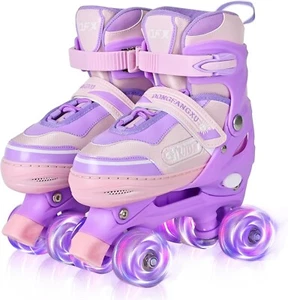 Girls Roller Skates for Kids Child Beginners, Adjustable 4 Sizes Roller Skate... - Picture 1 of 7