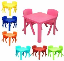 Set Sedie e Tavolo Bambini Bambini Plastica Forte ideale per Studio Indoor Outdoor