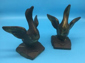 2 Vintage Littco Solid Steel Mid Century Duck Book Ends/Door Stops. 8lbs 3oz ! - Picture 1 of 9