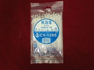 KSS WhiteCable Ties 100 per pack 4-3/4"  - Picture 1 of 2