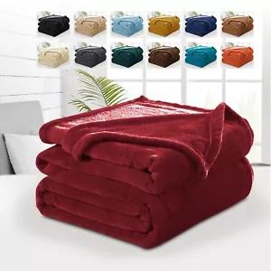 Large Faux Fur Warm Fleece Throw Over Soft Sofa Bed Mink Blanket Double & King - Picture 1 of 13