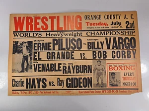 Count Billy Varga Vs. Ernie Piluso, Wrestling Event Poster,  22"x14" (S05) - Picture 1 of 19
