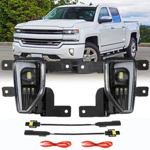LED Fog Lights Bumper Driving Assembly For 2016 2017 2018 Chevy Silverado 1500 - Bild 1 von 10