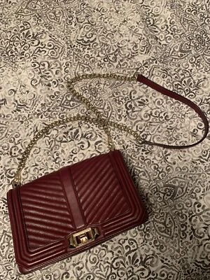 Bandolera Rebecca Minkoff Love Borgoña Merlot Vino Rojo Profundo Foto 1 de 4