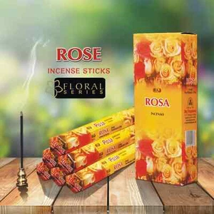 Bastoncini di incenso Raj Rose arrotolati a mano fragranza casa Masala Agarbatti 120 bastoncini - Foto 1 di 3